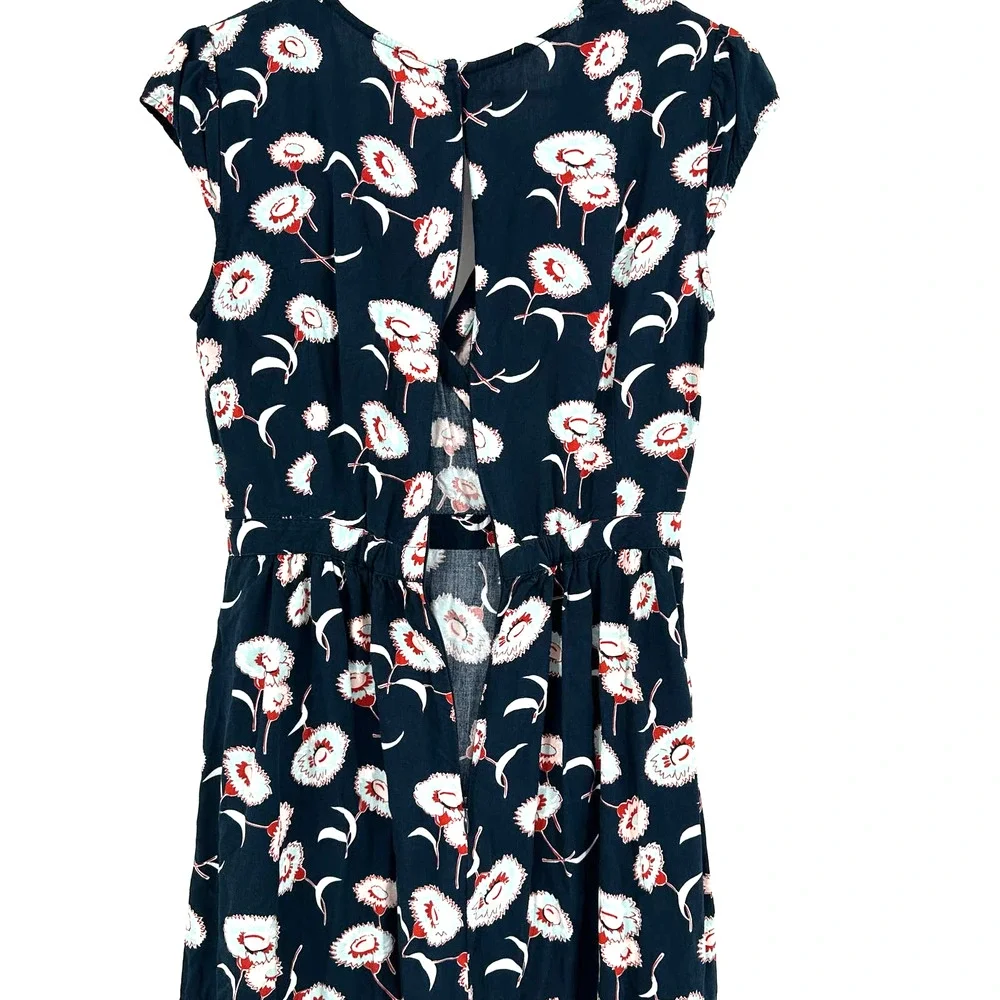 J. Crew Mercantile size 0 short sleeve wrap‎ dress deep teal floral print